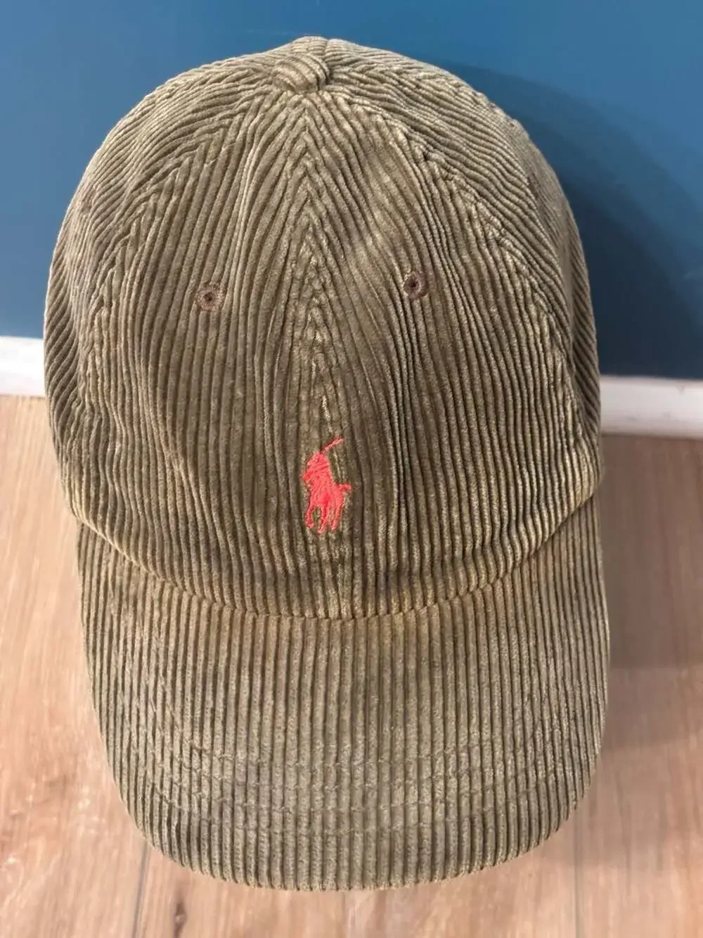Polo Ralph Lauren Vintage Corduroy Baseball Cap with Leather Strap